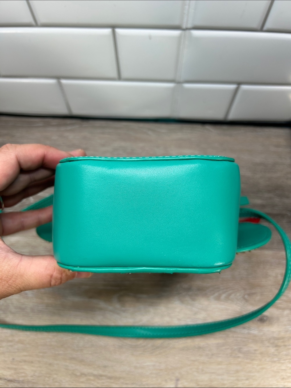 2965 Kate Spade Green Cactus Crossbody Bag with Pink Flower 222965 - Picture 3 of 4